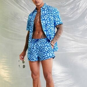 Swimwear Top and Bottom Set in Animal Print